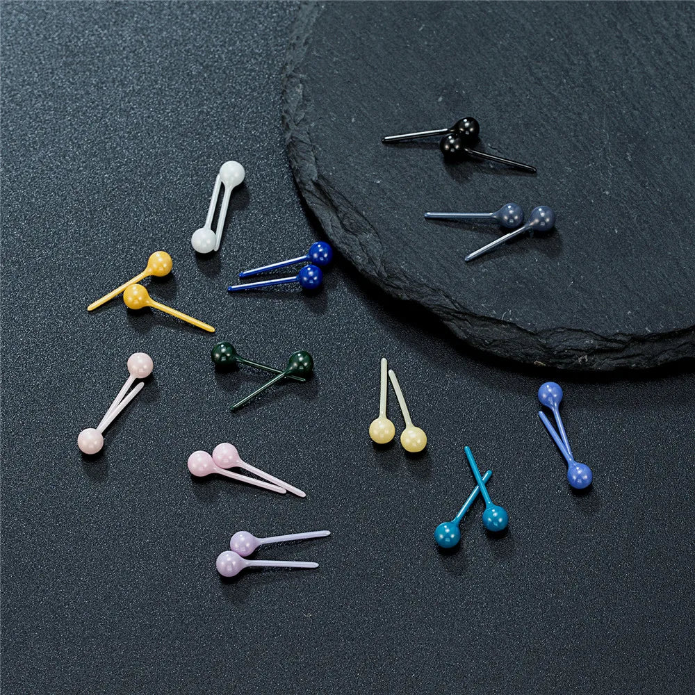 MKENDN 4MM Hypoallergenic Bioceramic Earrings for Healing Piercings Medical Grade Studs Ear Posts Anti-Allergy Ear Jewelry
