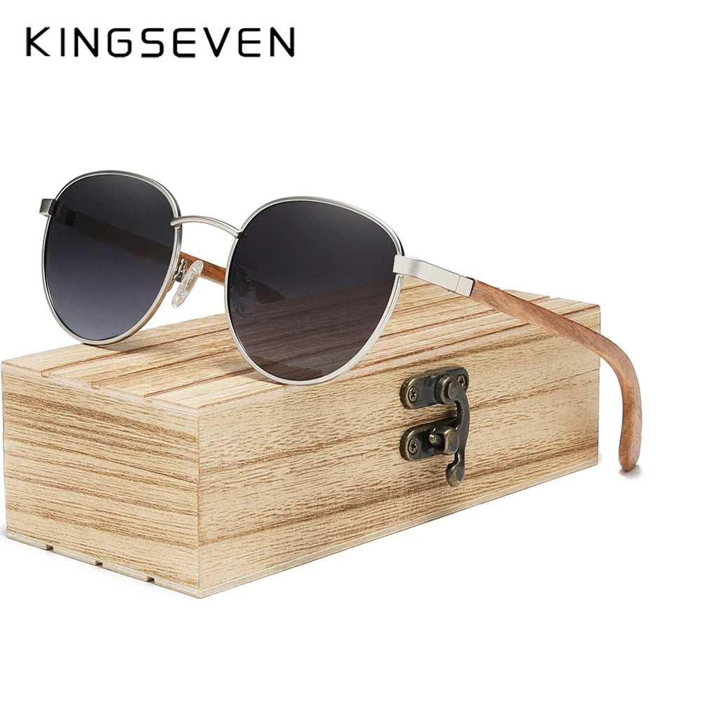 KINGSEVEN Sunglasses For Men UV400 Polarized Women’s Eyeglass Frame Natural Wood Fashion Sun Glasses Protection Eyewear - Madeinsea©