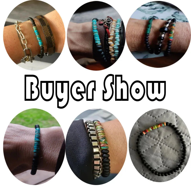 Nouveau bracelet de perles minimaliste de 4 mm unisexe empereur onyx petite pierre bracelet méditation yoga brin brassard couple brazalete pulsera