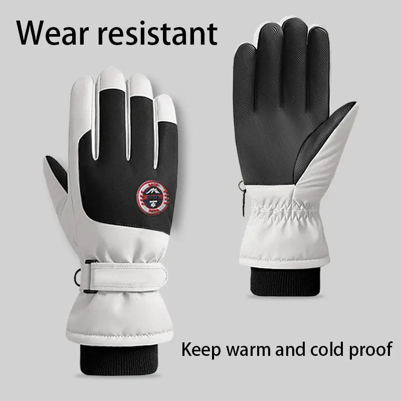 Ski gloves, winter gloves, women's and men's ski board gloves, touch screen gloves, snowmobile motor waterproof and warm snow gl