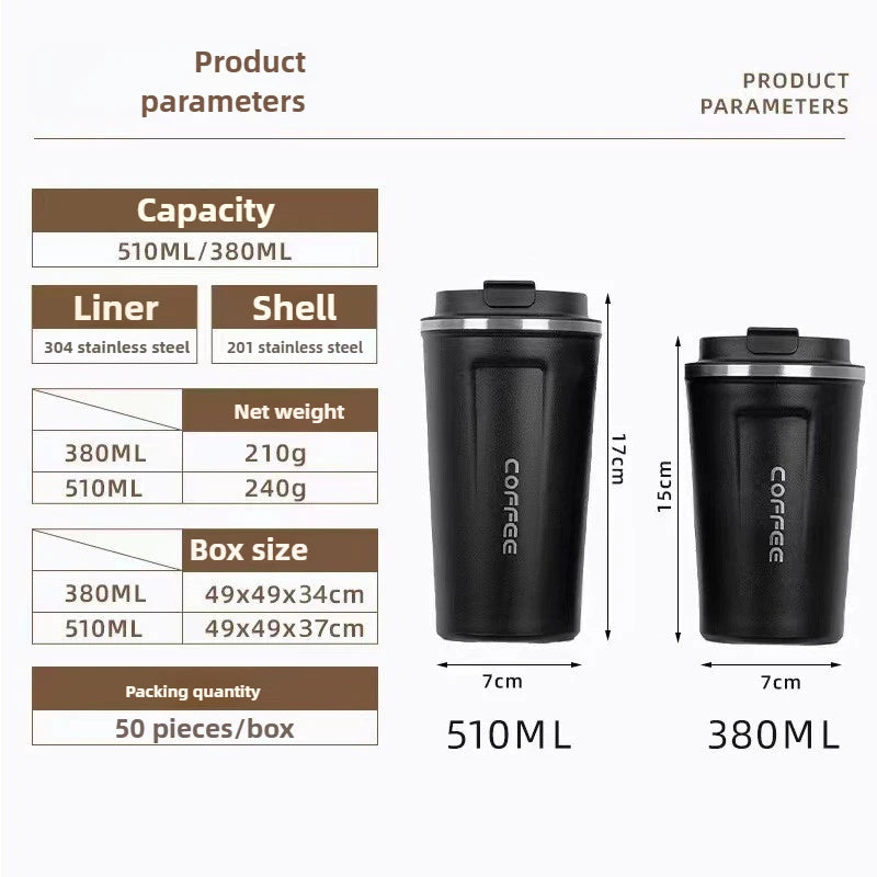 510ml Thermos Coffee Mug Stainless Steel Coffee Cup Temperature Display Vacuum Flask Thermal Tumbler Insulated Water Bottle