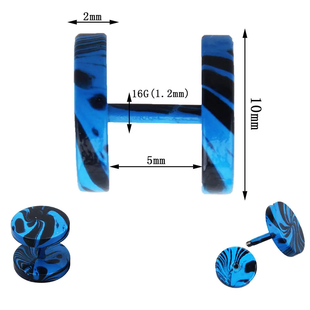 2pcs 316L Steel Paint Ear Studs 16g Ear Cartilage Tragus Tunnels Earrings Helix Piercing Internally Thread Body Jewelry