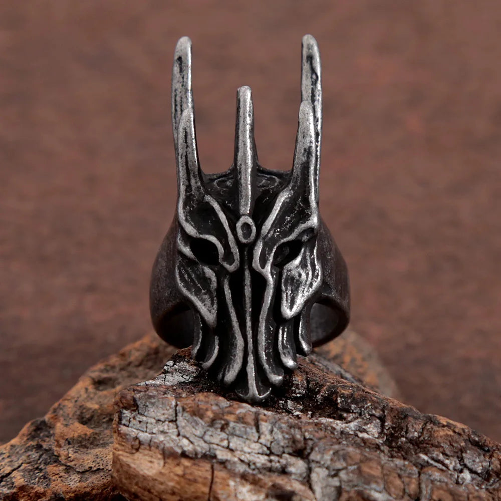Vintage Black Helm of Sauron Stainless Steel Ring - Madeinsea©