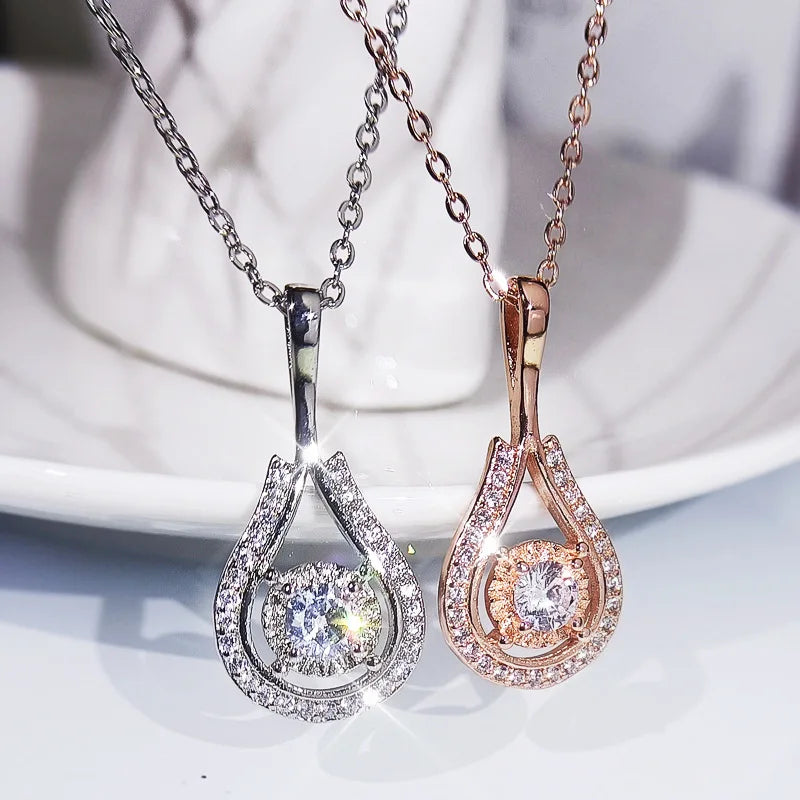 Real 925 Sterling Silver Diamond Necklace Pure Natural Diamond Pendant Christmas Jewelry S925