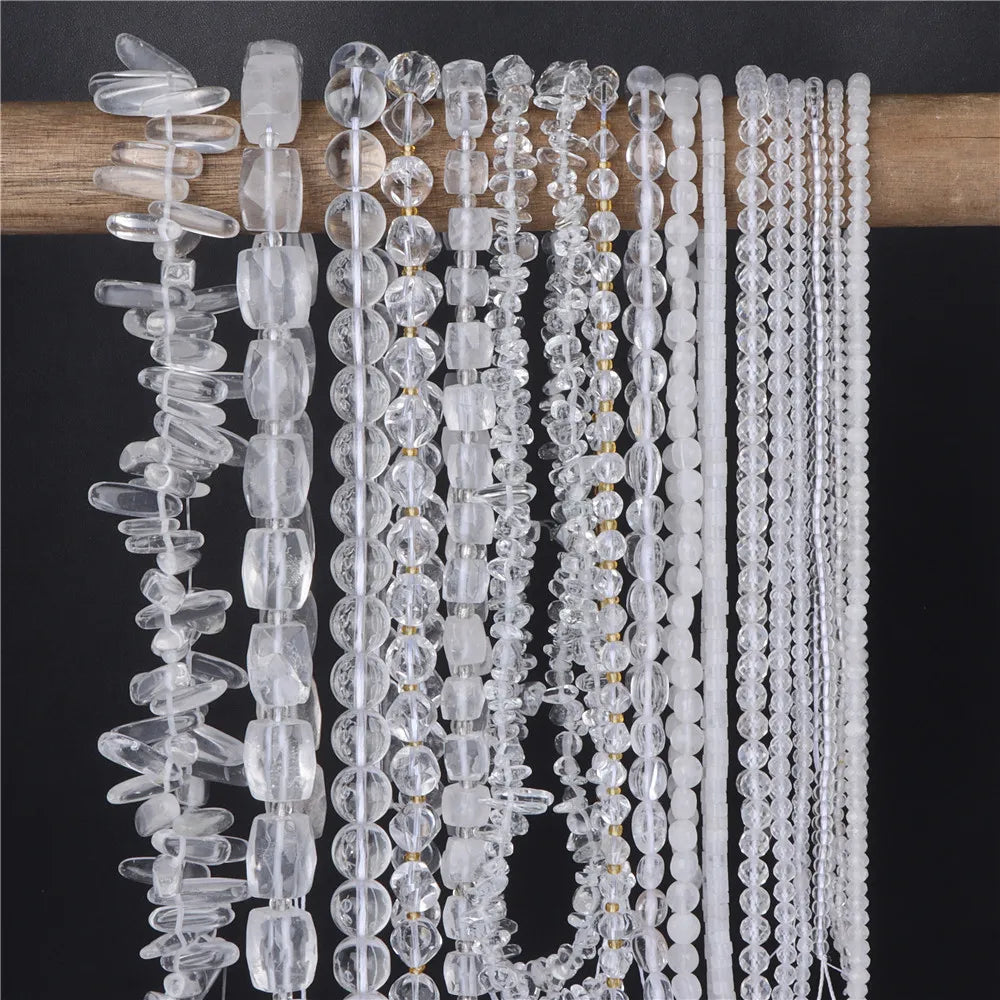 Wholesale Natural Stone Clear Quartz Crystals Beads Faceted Smooth Irregular Loose Bead For Jewelry Making Charm Accessories DIY