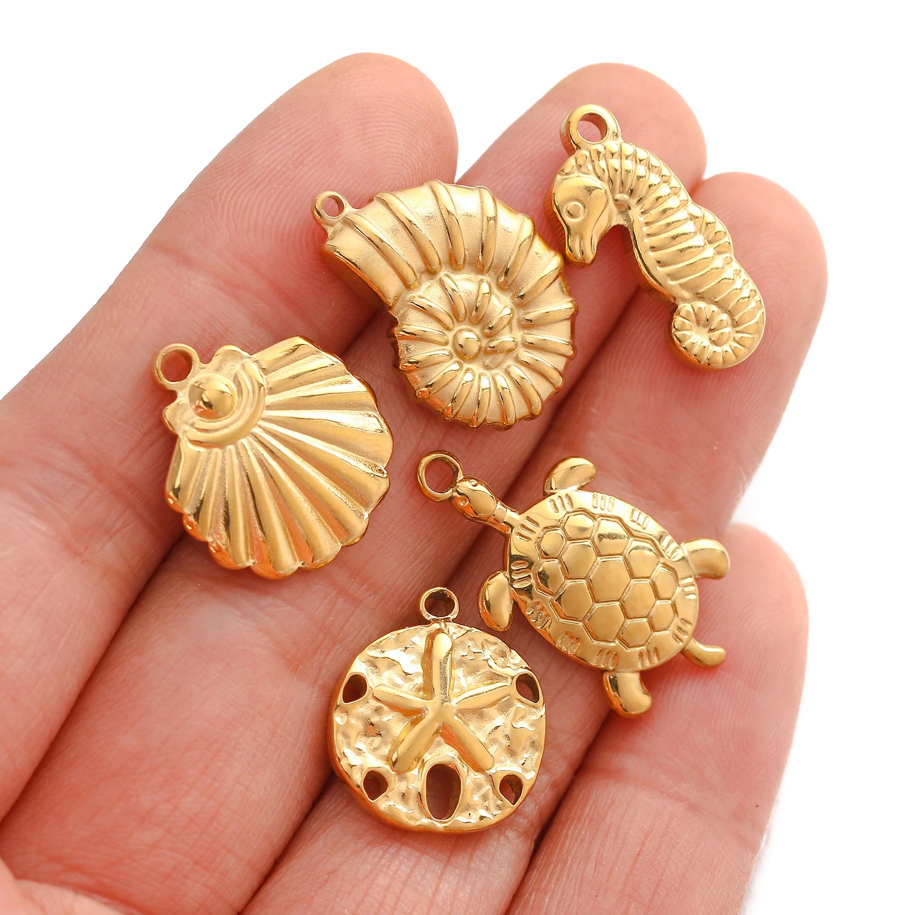 Ocean Life Shell / Turtle / Conch / Starfish / Fish Tail Pendants For DIY Earrings, Necklaces or Bracelets - Madeinsea©