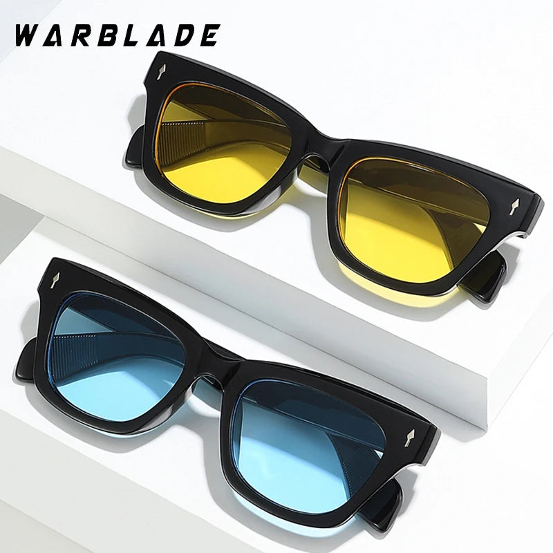 New Retro Square Men Rivets Sunglasses Shades Luxury Brand Design Fashion Cat Eye Women Sun Glasses Ladies Vintage Glasses UV400
