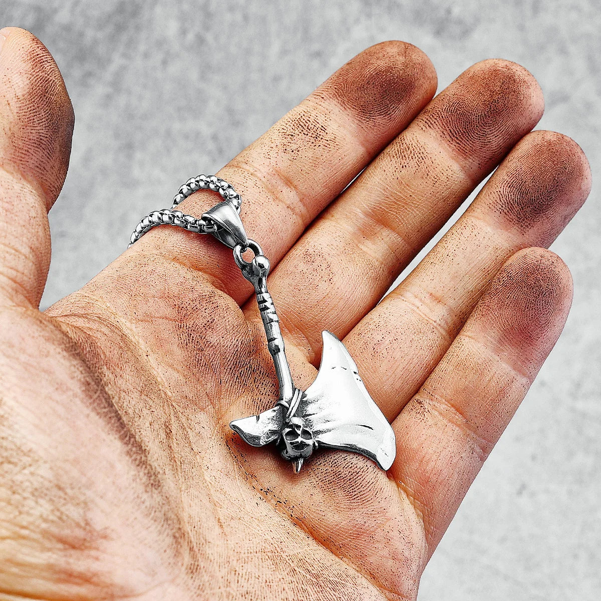 Skull Axe Necklace Stainless Steel Retro Tomahawk Top Quality Punk Rock Men Pendant Chain for Boyfriend Jewelry Gift Wholesale