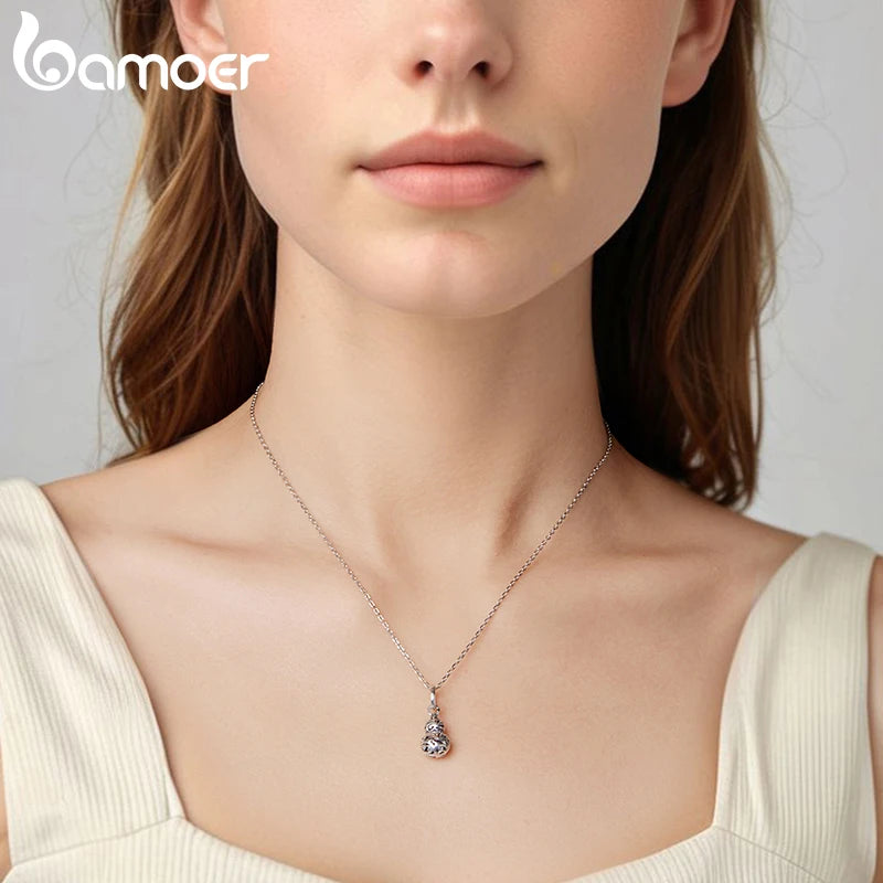 Bamoer Anhänger aus 925er Sterlingsilber in Form eines Glückskürbisses mit Schmetterlingsmotiv und Kristallzuckerperlen für Damen – DIY-Armband-Schmuckzubehör