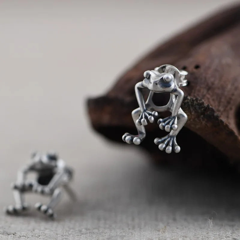 MKENDN 925 Sterling Silver Frog Earrings - Madeinsea©