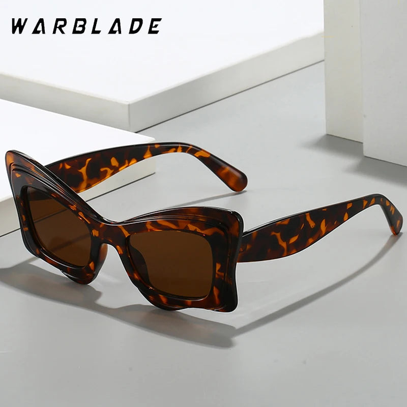 2025 Cat Eye Punk Butterfly Sunglasses Women Vintage Multilayer Sun Glasses For Ladies Luxury Brand Retro Eyewear Shades UV400