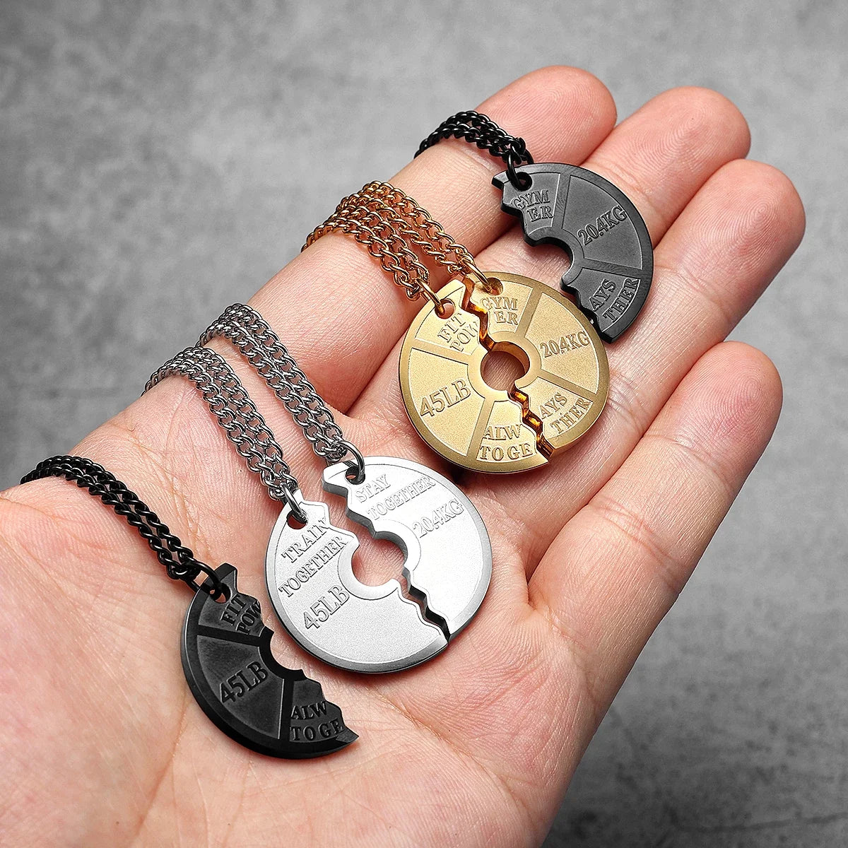 Dumbbell Fitness Gym Men Necklaces Stainless Steel Pendant Chain Women Jewelry Couple Unique Punk Fashion Wholesale Dropshiping