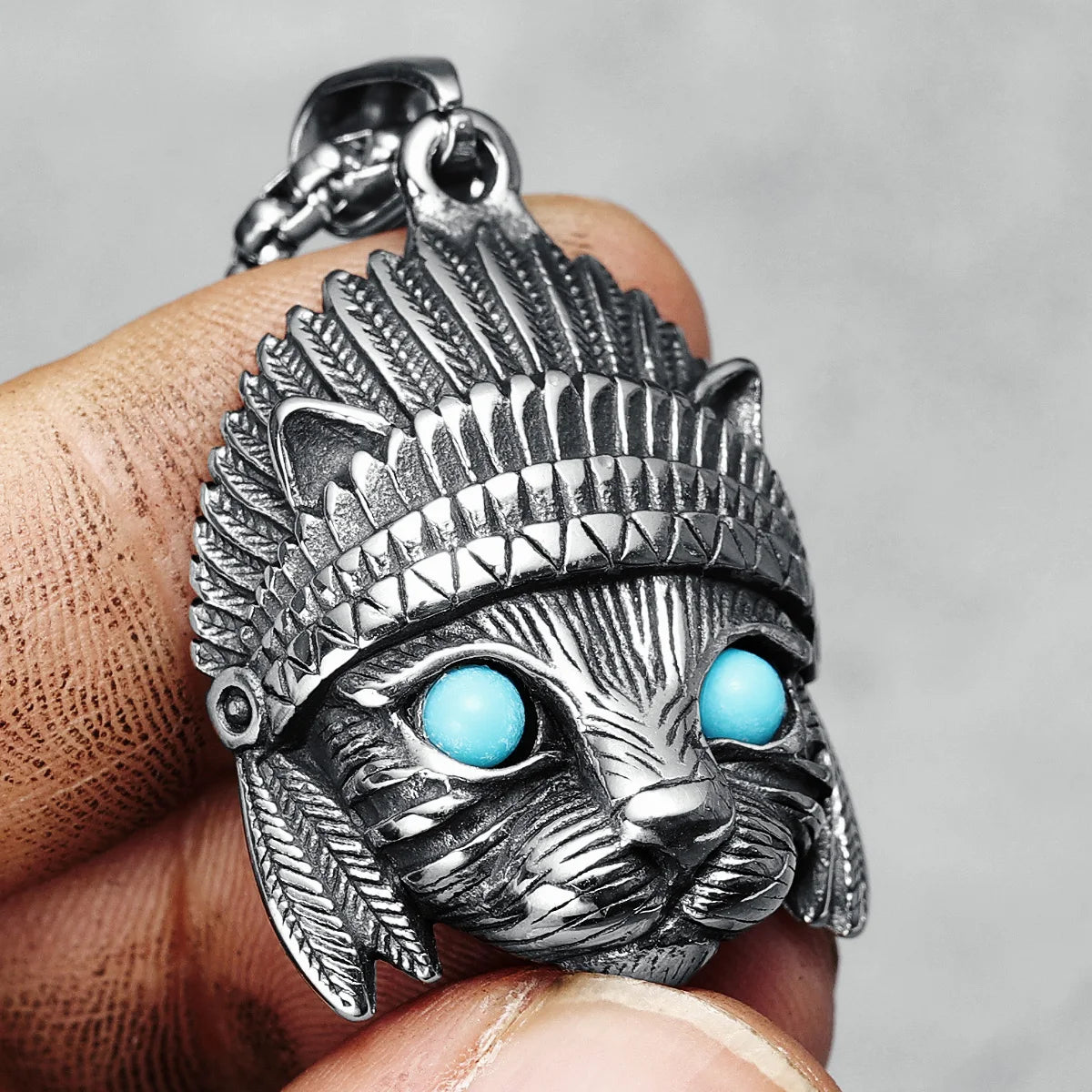 Chef Katze Halskette 316L Edelstahl Mystic Gem Eye Anhänger Unisex Ketten Rock Punk für Freund Schmuck Beste Geschenk Dropshipping