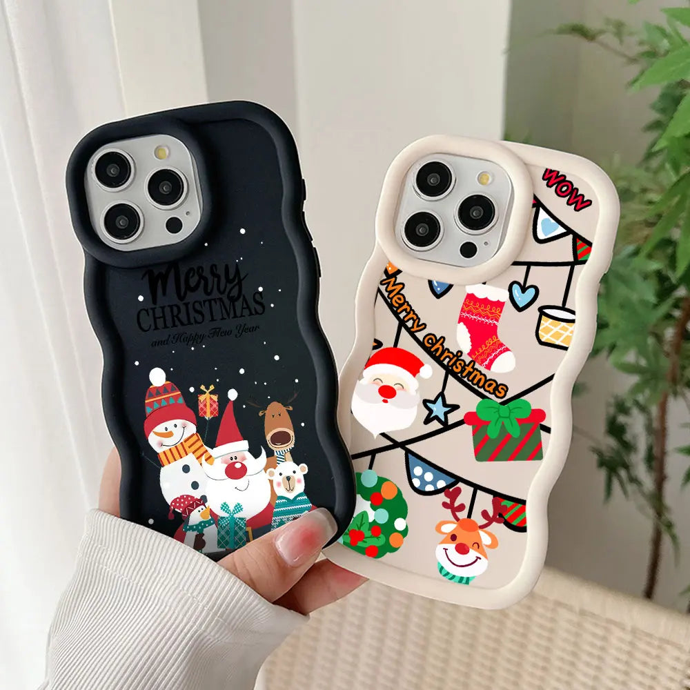 Santa Claus Elk Snowman Christmas Phone Case For Xiaomi 14 14T Poco X6 X7 X5 X3 Pro NFC 4G 5G Soft Silicone Back Cover