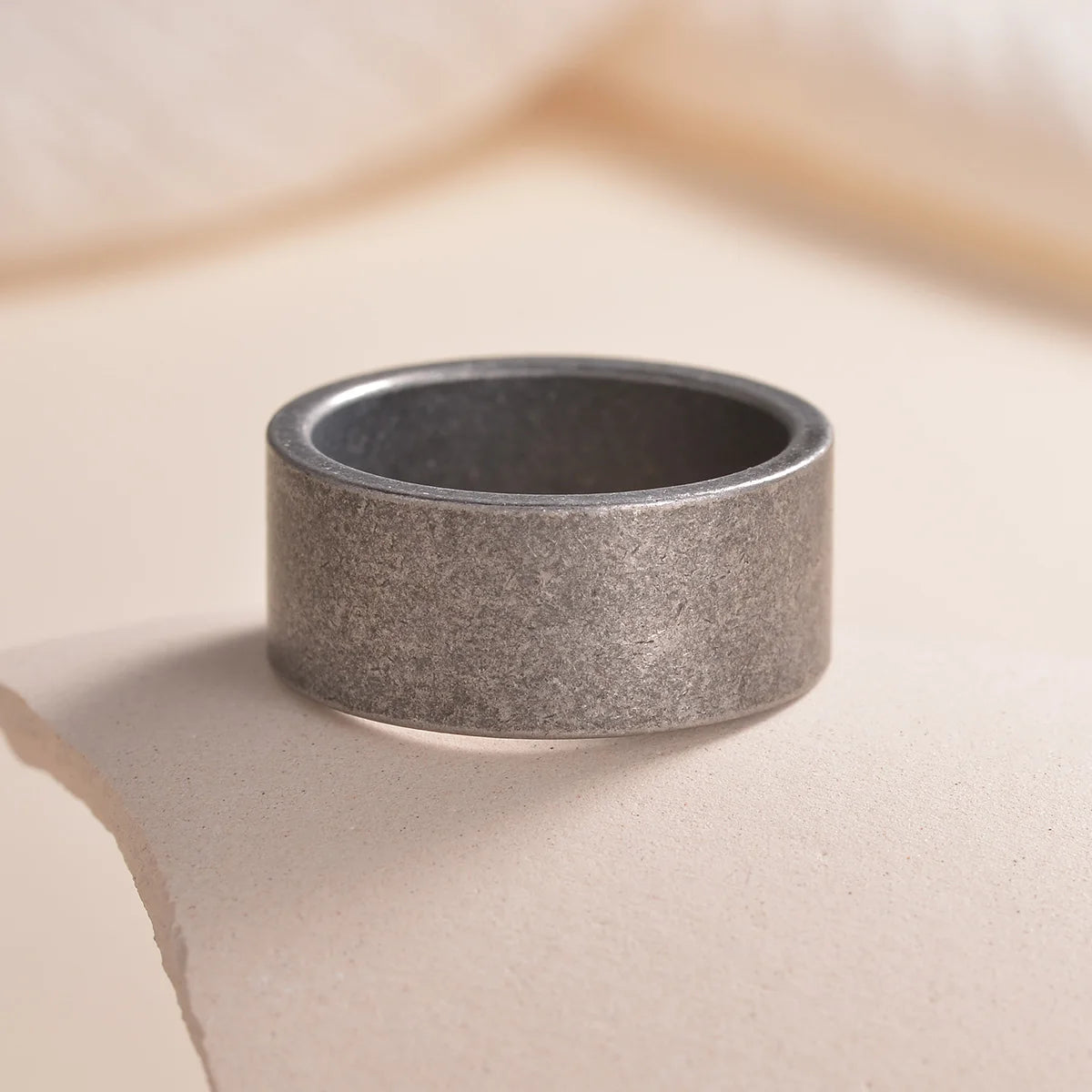 Stainless Steel 10mm Ancient Silver Ring Retro Vintage Round Rings For Men Women Silver Color Rings Jewelry Gifts Wholesale