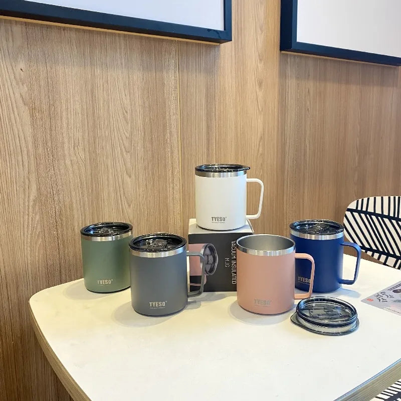 Tyeso 400ML Stainless Steel with Lid Insulated Coffee Cup for Office Home Water Bottle Office Home Portable Thermal Tea Mug