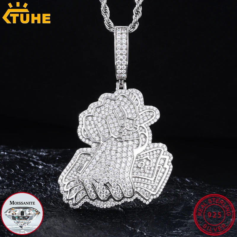 TUHE Unisex High Quality D VVS Moissanite Iced Out Pendants USD For Men Hip Hop Jewelry - Madeinsea©