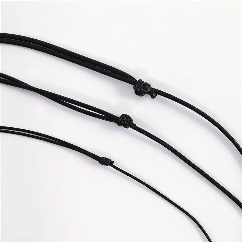 10/50pcs Black Genuine Leather Cord Neclace Sliding Knot Adjustable Long Choker Necklaces for DIY Necklace Jewelry