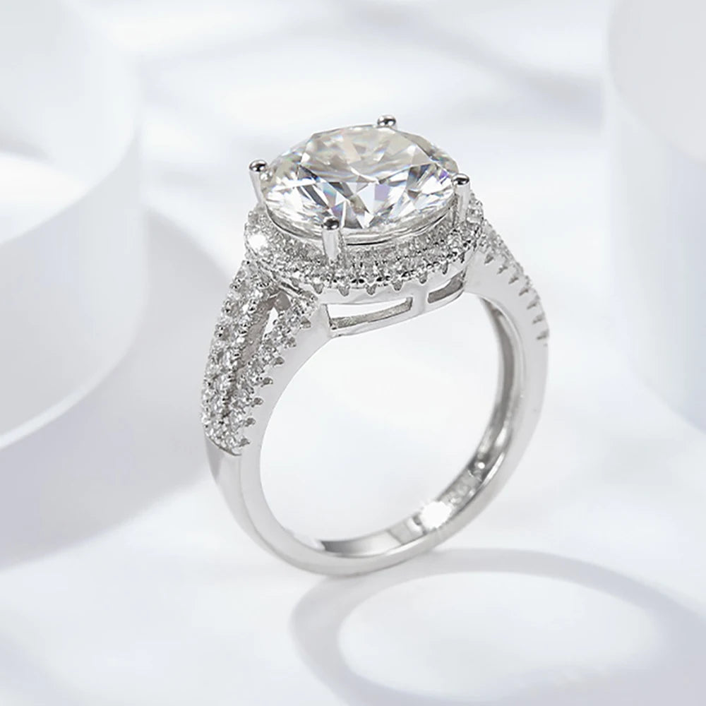 Serenity 5ct D Color Moissanite Rings For Women Men 100% S925 Sterling Silver Plated 18K Lab Diamond Wedding Eternity Rings GRA