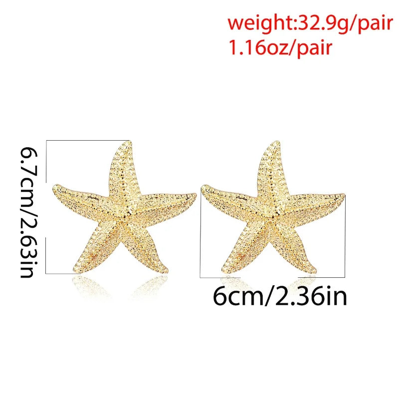 Summer Golden Starfish Earrings for Women - Madeinsea©