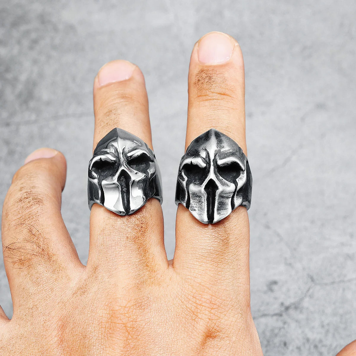 Spartan Warrior Men Rings 316L Stainless Steel Retro Sparta Rock HipHop Party for Biker Rider Male Boyfriend Jewelry Best Gift