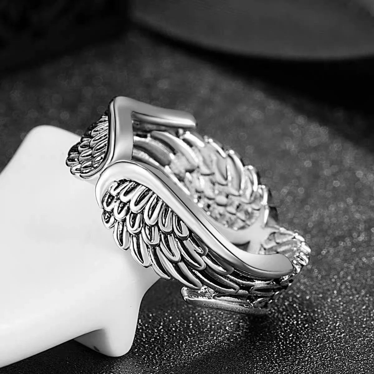 Retro Angel Wings Creative Ring For Women Men Silver Color Punk Gothic Open Ring Handmade Jewelry Unisex Accessories Lovers Gift