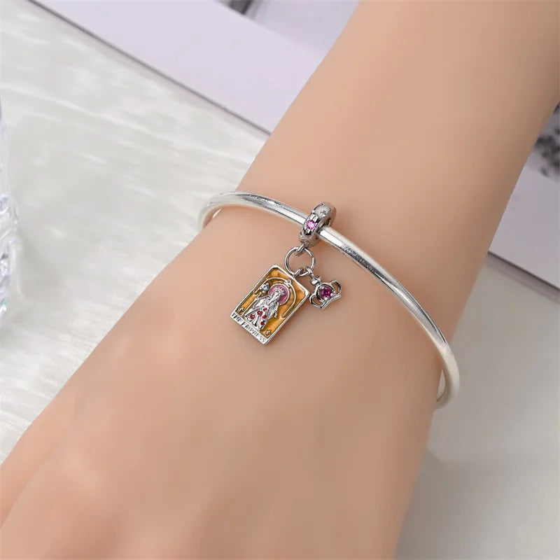 New 925 Silver Queen Scepter Treasured Sword Magic Tarot Charms Beads Fit 3mm 925 Original Bracelets DIY Birthday Jewelry