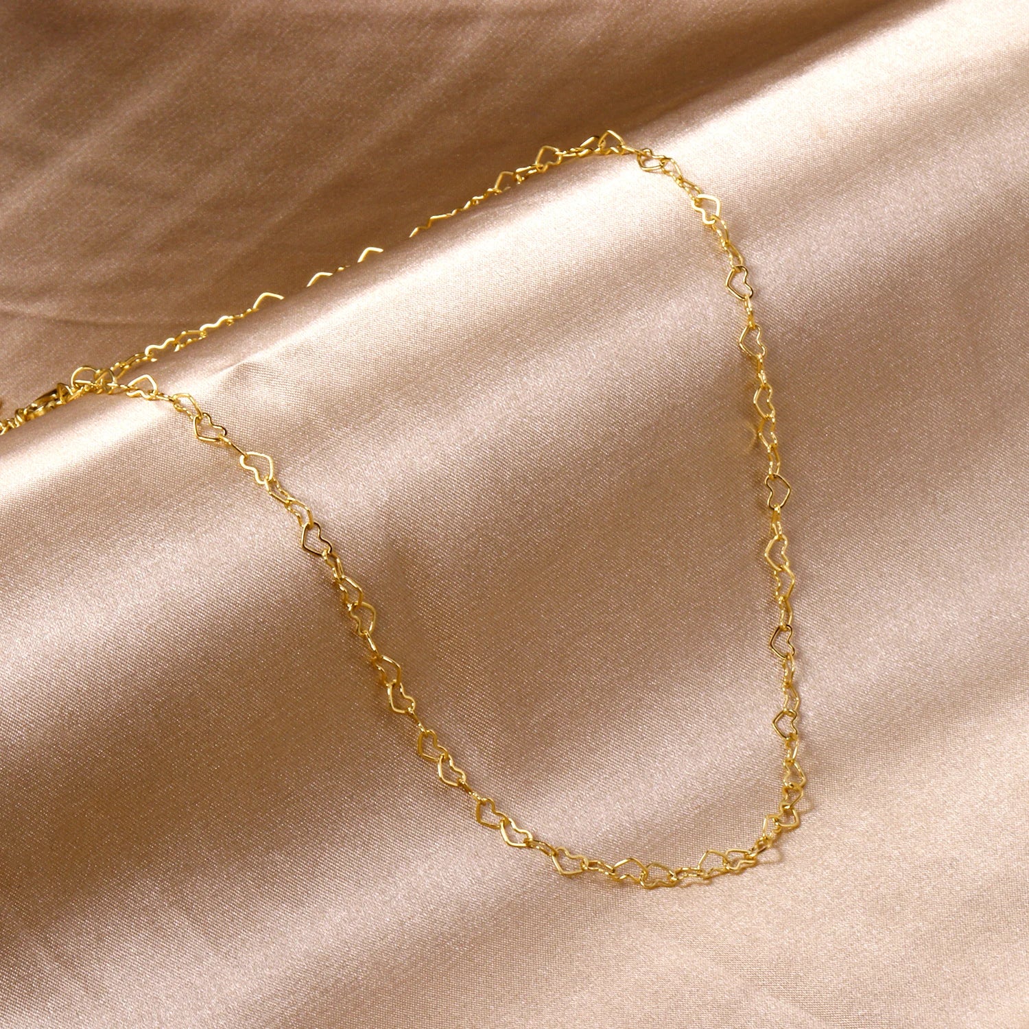 Colliers cœur LUXUSTEEL, chaîne ajourée en acier inoxydable, couleur or, bijoux et accessoires de mode pour femmes et filles