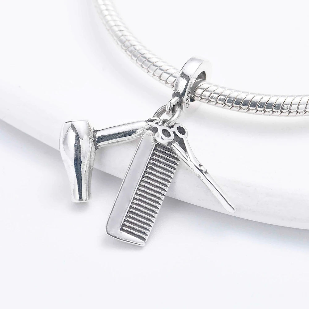 New Original 925 Silver Plated Accessories Fashion Charm Perfume High Heels Bead Fit Pendant Bracelet For Women DIY Jewelry Gift