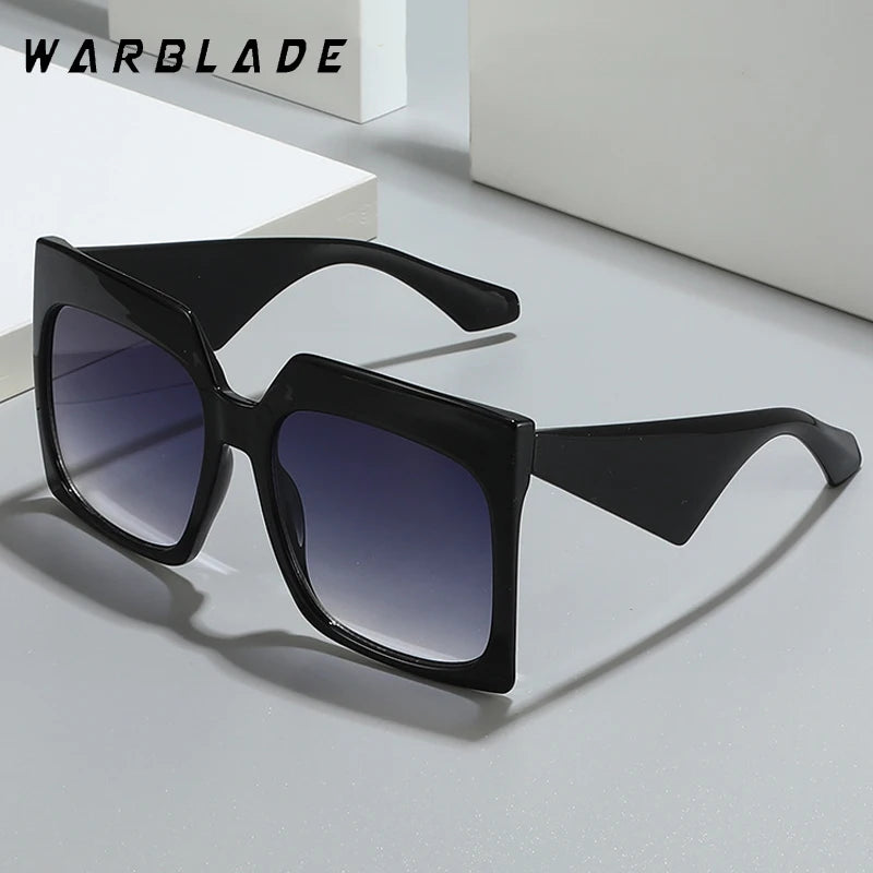 New Oversized Two-color Frame Square Sunglasses Women Retro Trending Luxury Female Eyewear Shades UV400 Sun Glasses Brand Oculus