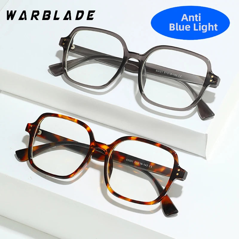Square Anti Blue Light Glasses Computer Goggles Fashion Rivets Frame Eyeglasses Blue Rays Blocking Eyewear Vision Care Glasses