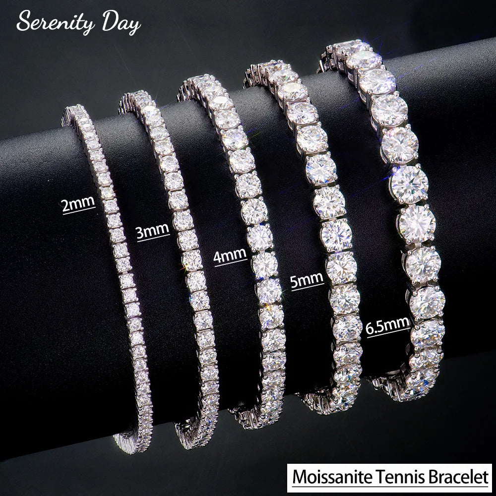 Serenity D Color Moissanite Tennis Bracelet Women Man 100% S925 Sterling Silver Plated 18K Hand Chain Fine Jewelry GRA Wholesale - Madeinsea©