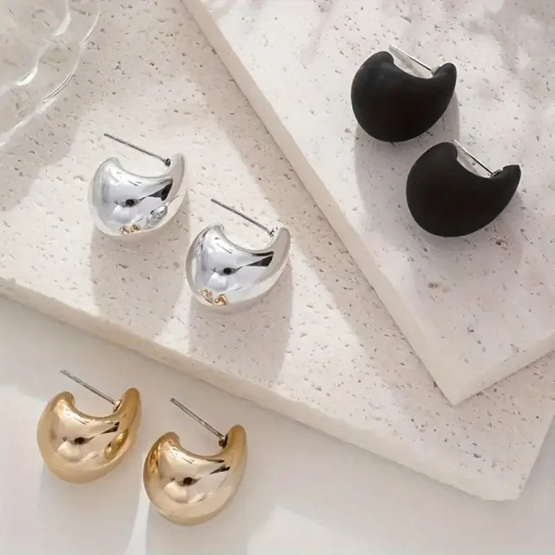 Vintage Elegant Teardrop Stud Earring Set Chic Simple Fashion Lightweight Earrings for Women Daily Wear Party Jewelry Gift 2025