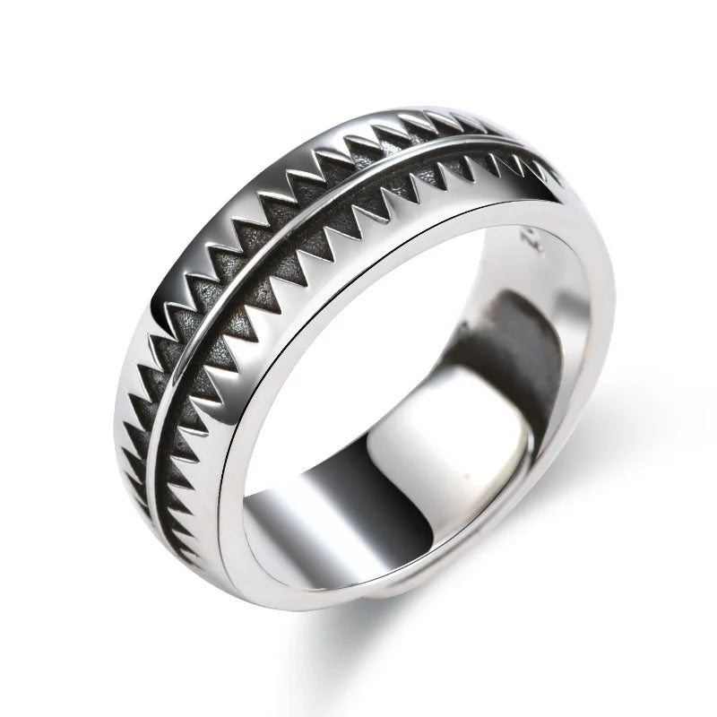 Fashion Hip-hop Sawtooth Design Ring For Men Jewelry Personality Male Index Finger Ring S925 Jewelry Gift For Boyfriend