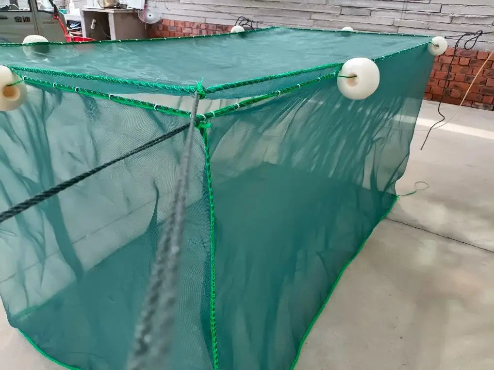 Lawaia Fish Net Cage Netting Fish Breeding Cage with Cover Crayfish Network Stake Net Pond Fish Farming Aquaculture Small Mesh