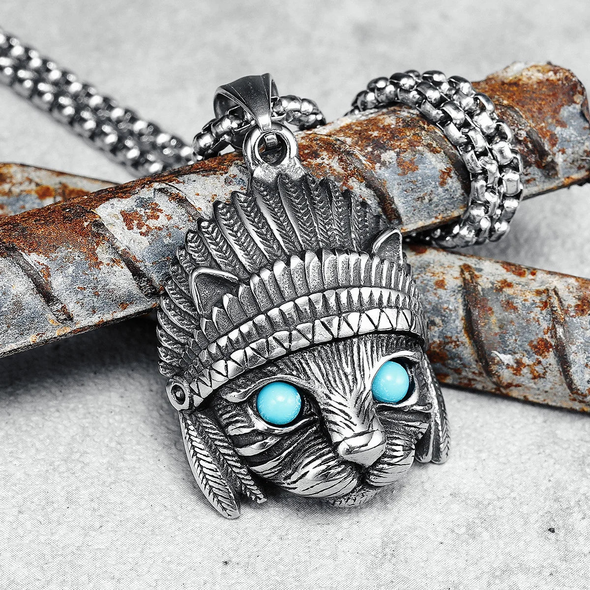 Chef Katze Halskette 316L Edelstahl Mystic Gem Eye Anhänger Unisex Ketten Rock Punk für Freund Schmuck Beste Geschenk Dropshipping