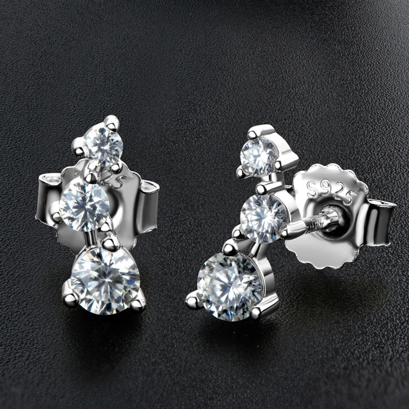 OXTAO 14K Yellow Plated D Color Moissanite Diamond Earring Real 925 Silver Big Dipper Design Unique Earrings Wedding Jewelry