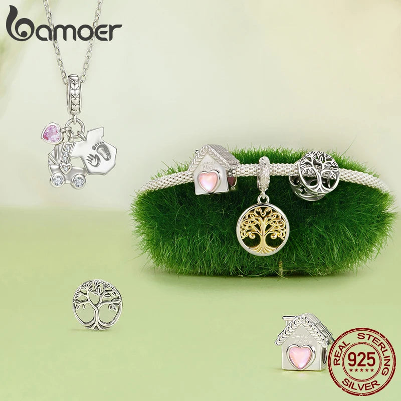 BAMOER Heilender lila Kristall Unendlichkeitsanhänger Sternenamazonit-Charm Auge des Horus Passend für Original-Armbänder DIY-Schmuckzubehör