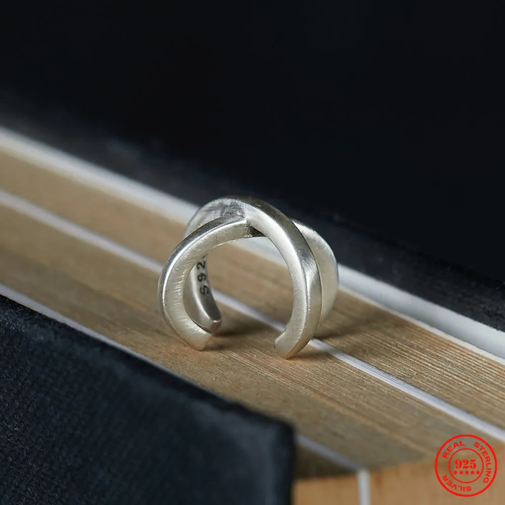 MKENDN Ohrclips aus 925er Sterlingsilber in X-Form für Damen und Herren – Kreative, schlichte Ohrklemmen ohne Ohrloch – Trendige Geschenkidee