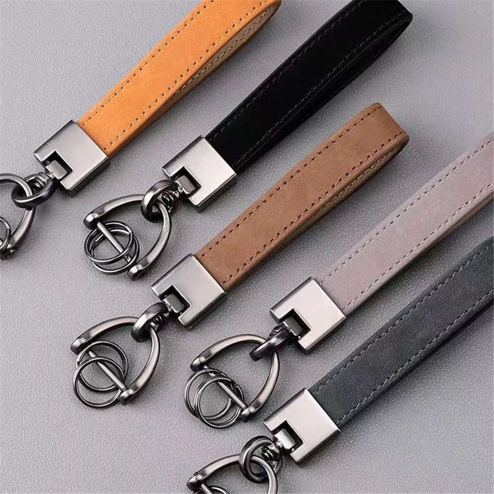 MKENDN Fashion Solid Color Flip Fur Keychain Lanyard Business Gift Key Chain Men Women Car Key Strap Waist Wallet Keyrings