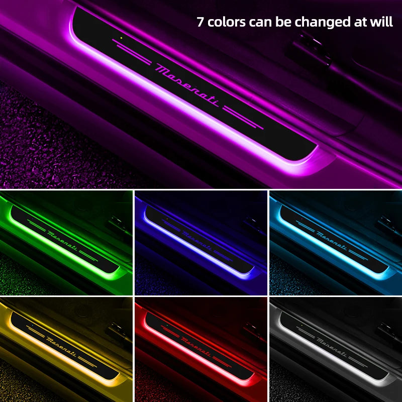 Threshold protection strip For Maserati Levante Ghibli GranTurismo Gran Quattroporte Car Welcome Threshold LED Atmosphere Light - Madeinsea©