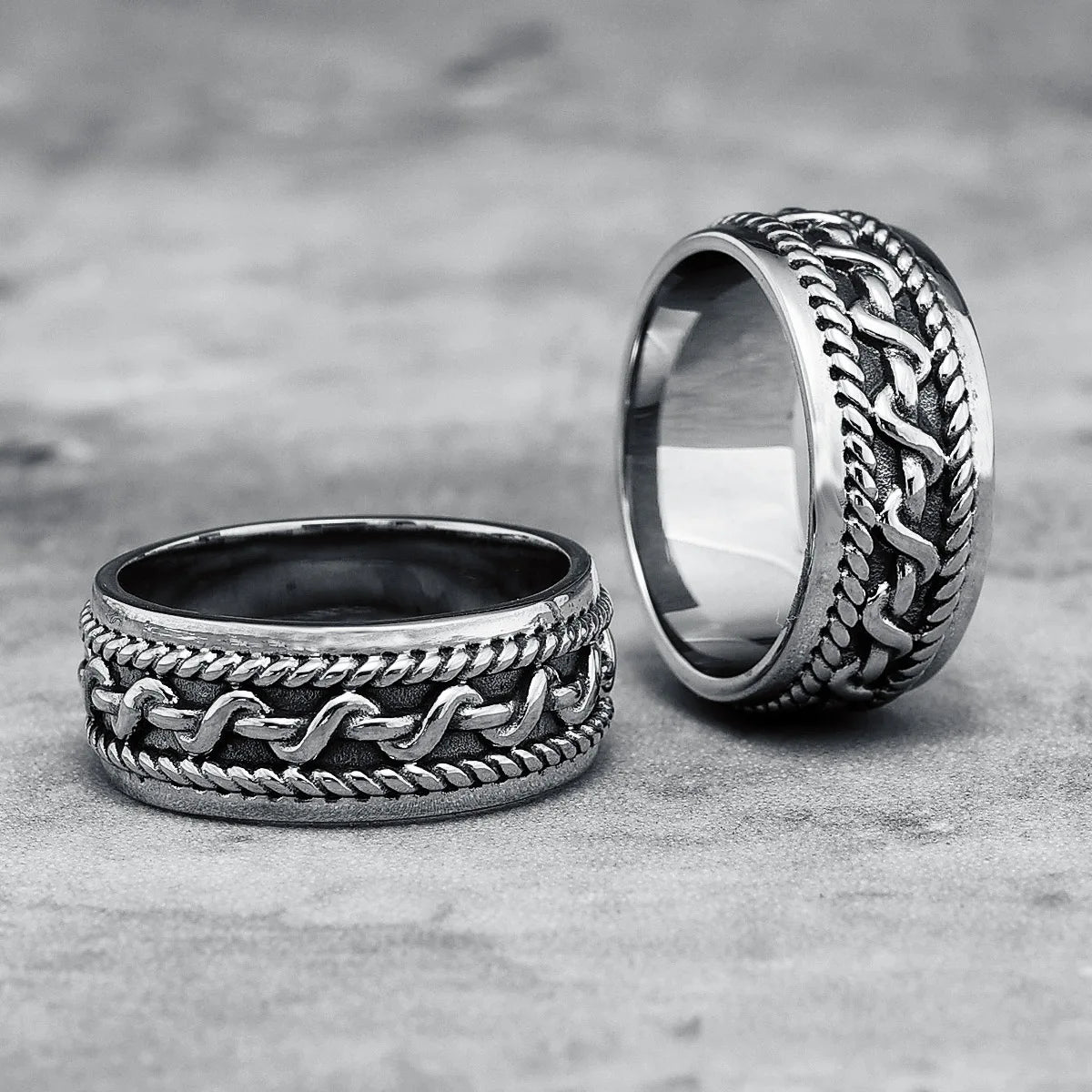 Seilknoten Männer Ringe 316L Edelstahl Ring Hip Hop Poliert Finish Klassisch für Freund Paar Schmuck Beste Geschenk Dropshipping