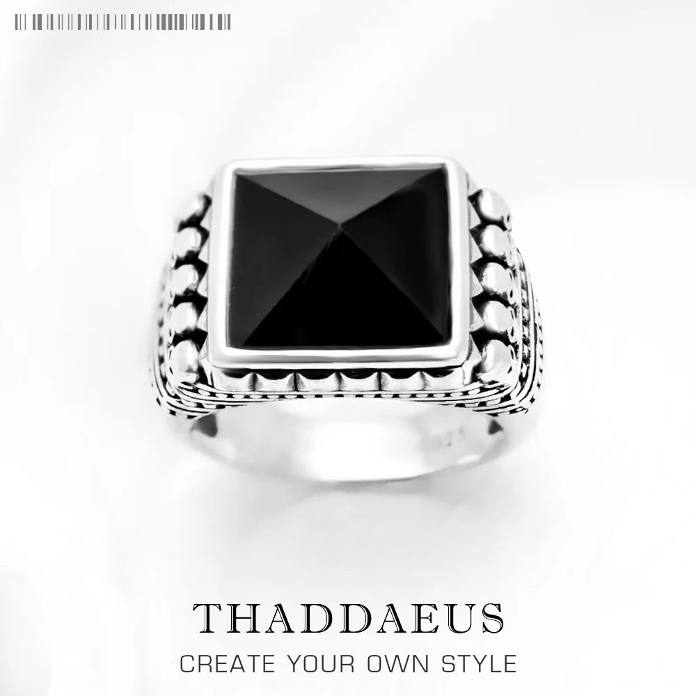 Cocktail Ring Ethno Skulls Black Europe Style Fine Jewelry For Men & Women Brand New Gift In 925 Sterling Silver