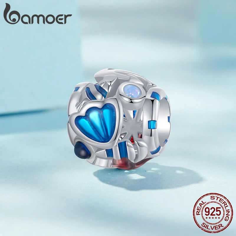 BAMOER Solid 925 Sterling Silver Ocean World Charm Bead fit Original Bracelet & Necklace Jewelry DIY bamoer Charm SCC2982