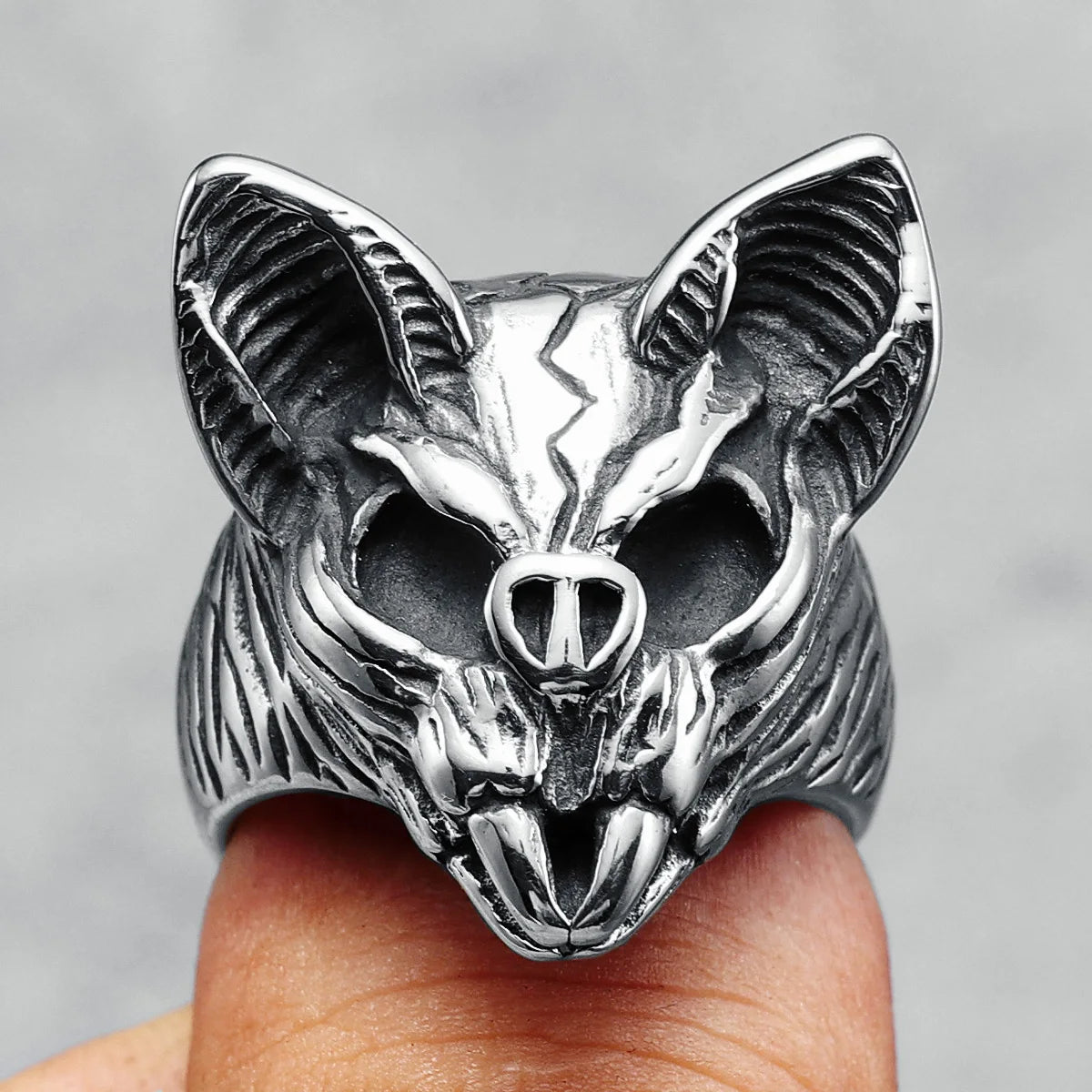 Bague chauve-souris en acier inoxydable 316L pour homme, anneau vicieux assassin de la nuit, rock rap, fête pour motard, petit ami, bijoux, meilleur cadeau