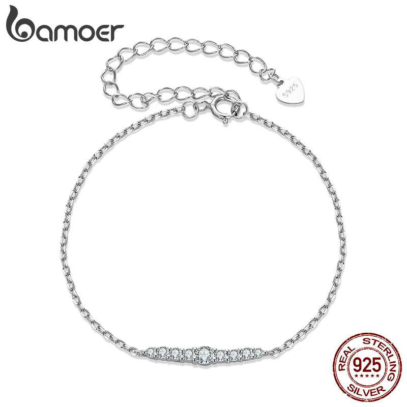 Bamoer Funkelndes Moissanit-Armband, verstellbares Armband für Damen, Verlobungs- oder Geburtstagsgeschenk, edler Schmuck MSB023