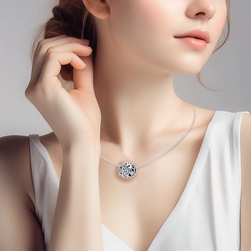 Classic 925 Sterling Silver Crown Skull Beads & Rose Pistol Dangle Charm Fits Bracelet Exquisite Necklace Jewelry Gifts