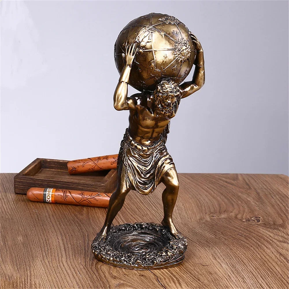 19.5/29/33cm Greek Atlas Statue Mythology Titans God Resin Sculptures and Figurines Decorations Vintage Greek Atlas Home Decor