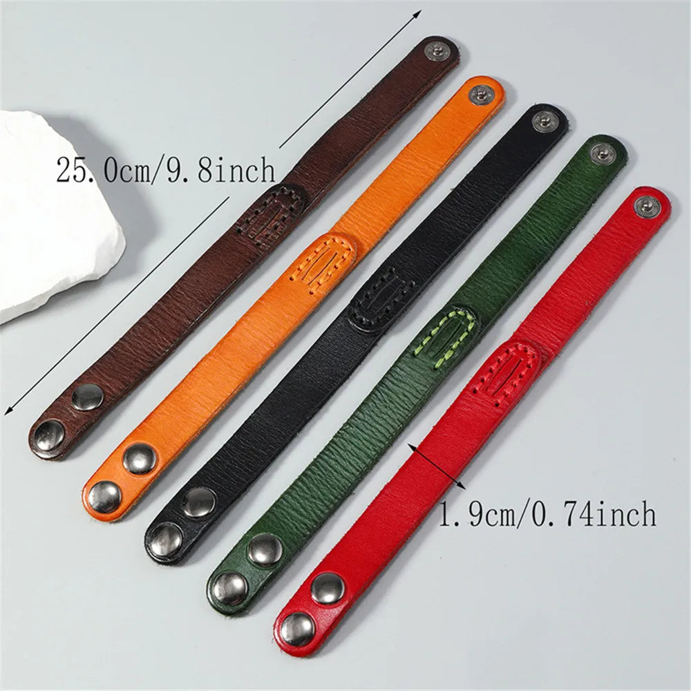 MKENDN Viking Leather Wrap Bracelet Norse Warrior Leather Wristband Cuff For Men Wide Black/Brown Nordic Cuff Viking Jewelry