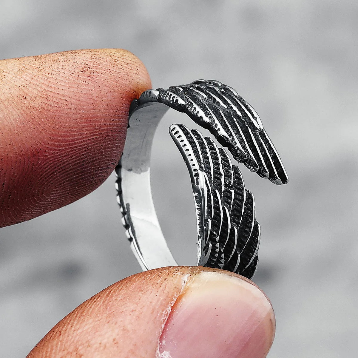 Angel Wings Ring Stainless Steel Unixes Lucky Rings Punk HipHop for Biker Couples Friends Jewelry Best Unique Gift Dropshipping